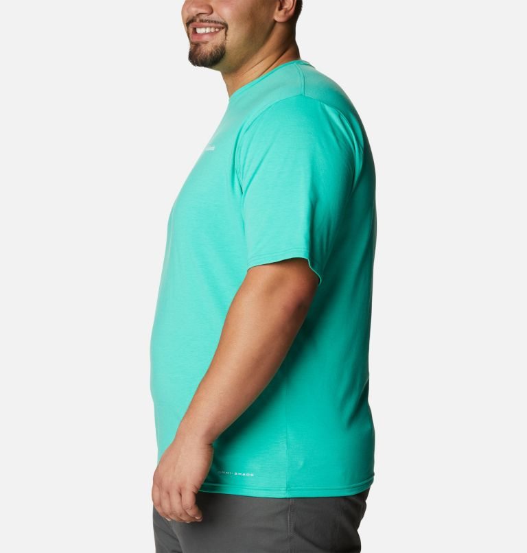 Men's Columbia Sun Trek Short Sleeve T Shirts Turquoise | Plus Size CA-P41A6